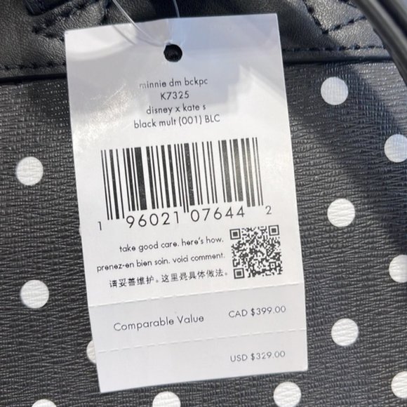 Kate Spade Disney X Kate Spade New York Minnie Dome Backpack Black Multi - Picture 9 of 16